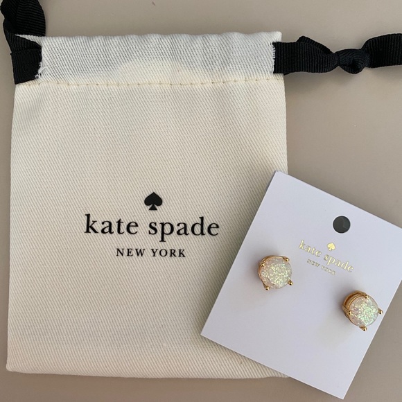 kate spade opal glitter round stud earrings